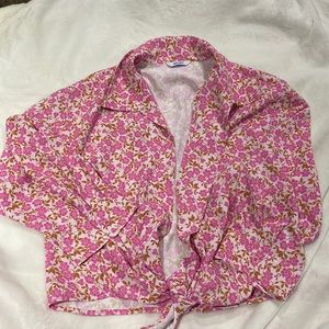 Unworn blossom tie blouse